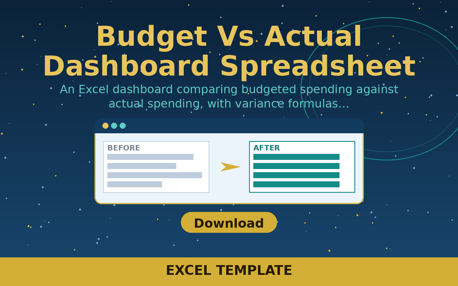 Free Budget Vs Actual Dashboard Spreadsheet (Excel)
