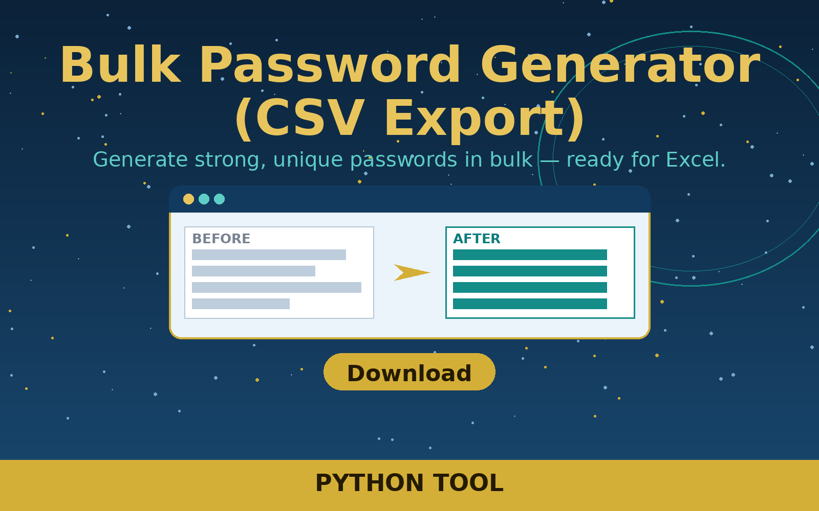 Free Bulk Password Generator (CSV Export) (Python Tool)