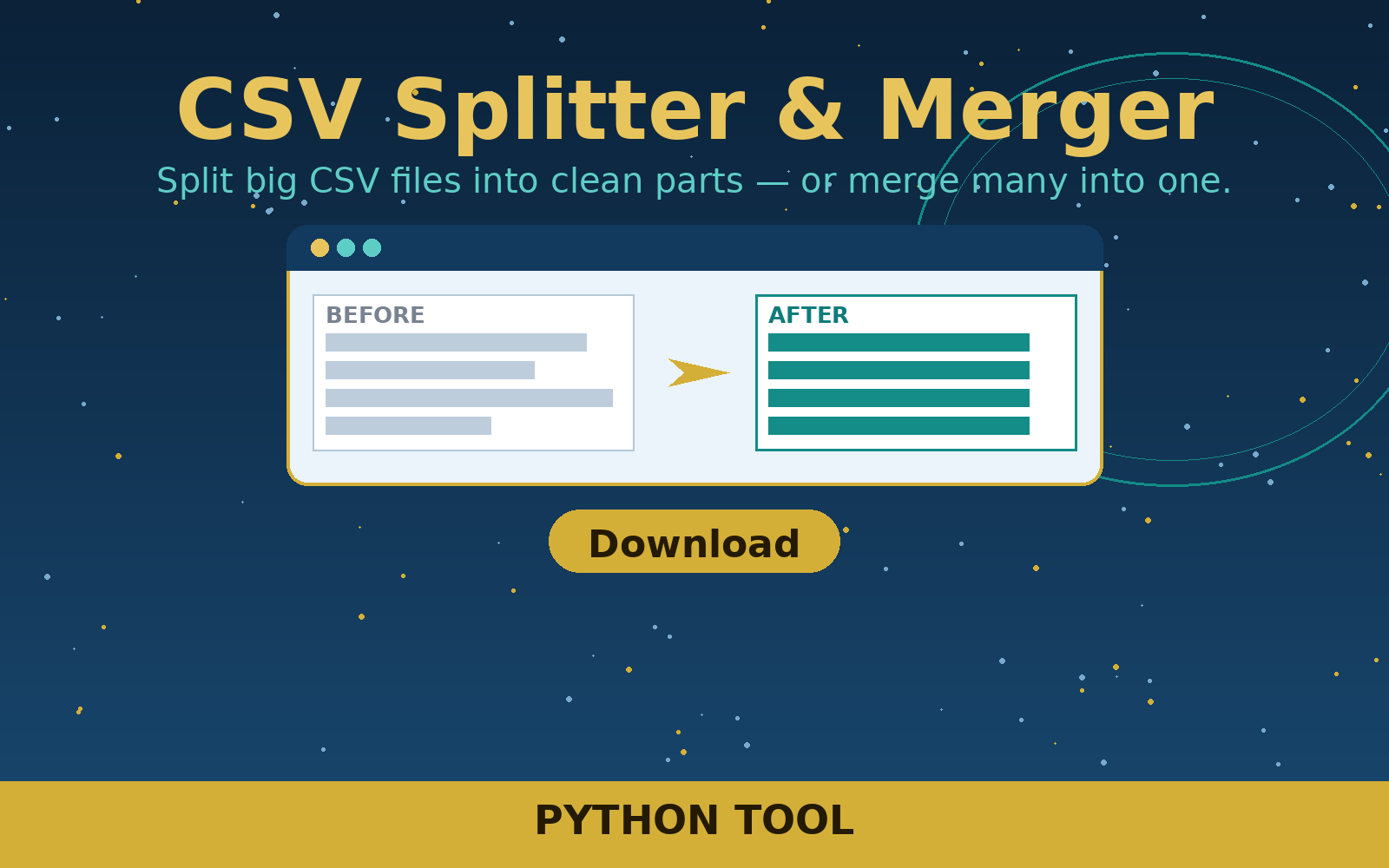 Free CSV Splitter & Merger (Python Tool)