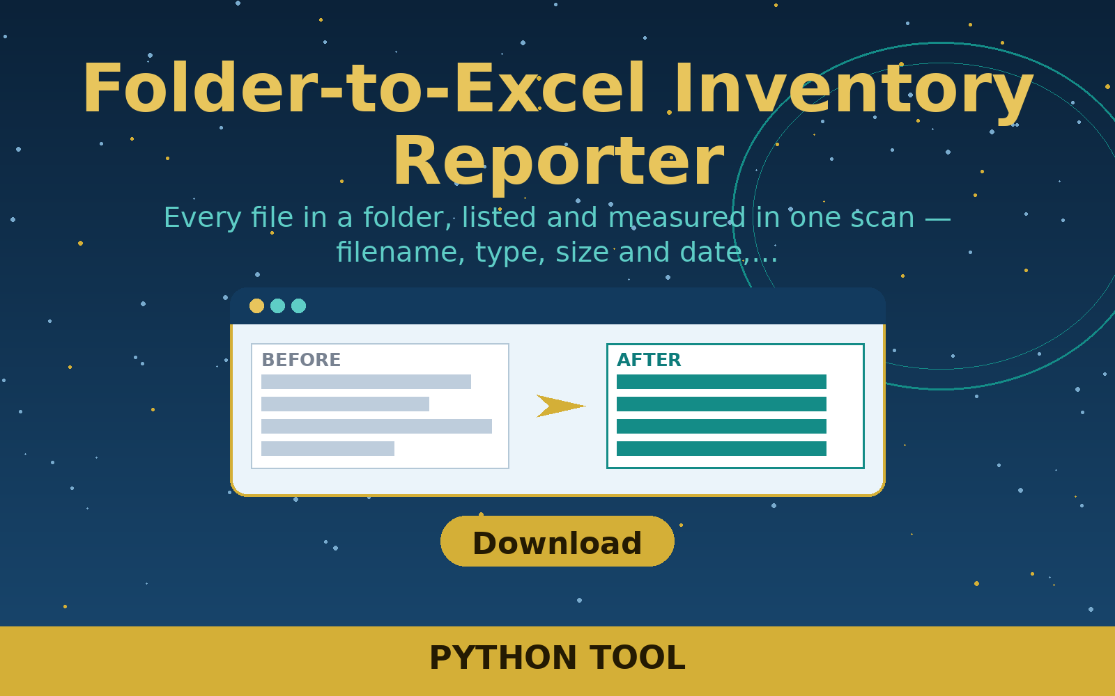 Free Folder-to-Excel Inventory Reporter (Python Tool)