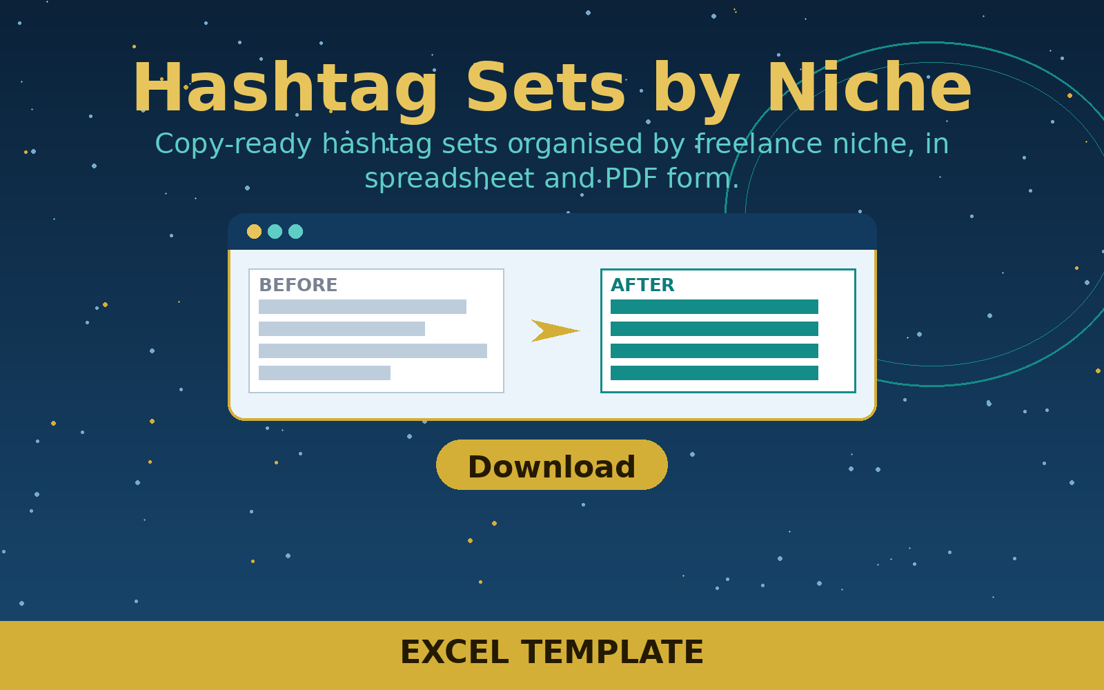 Free Hashtag Sets by Niche (Excel/PDF)
