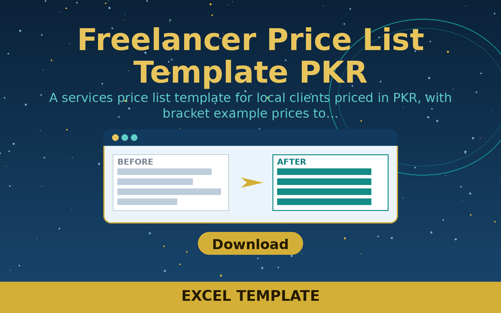 Free Freelancer Price List Template PKR (Excel)