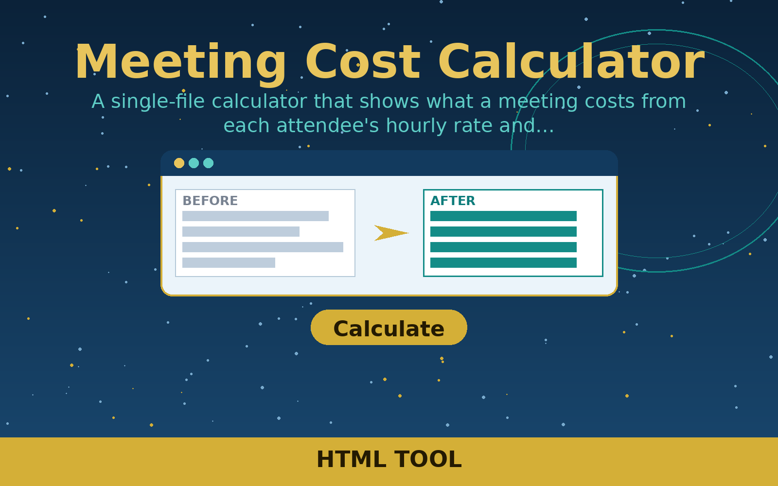 Free Meeting Cost Calculator (HTML)