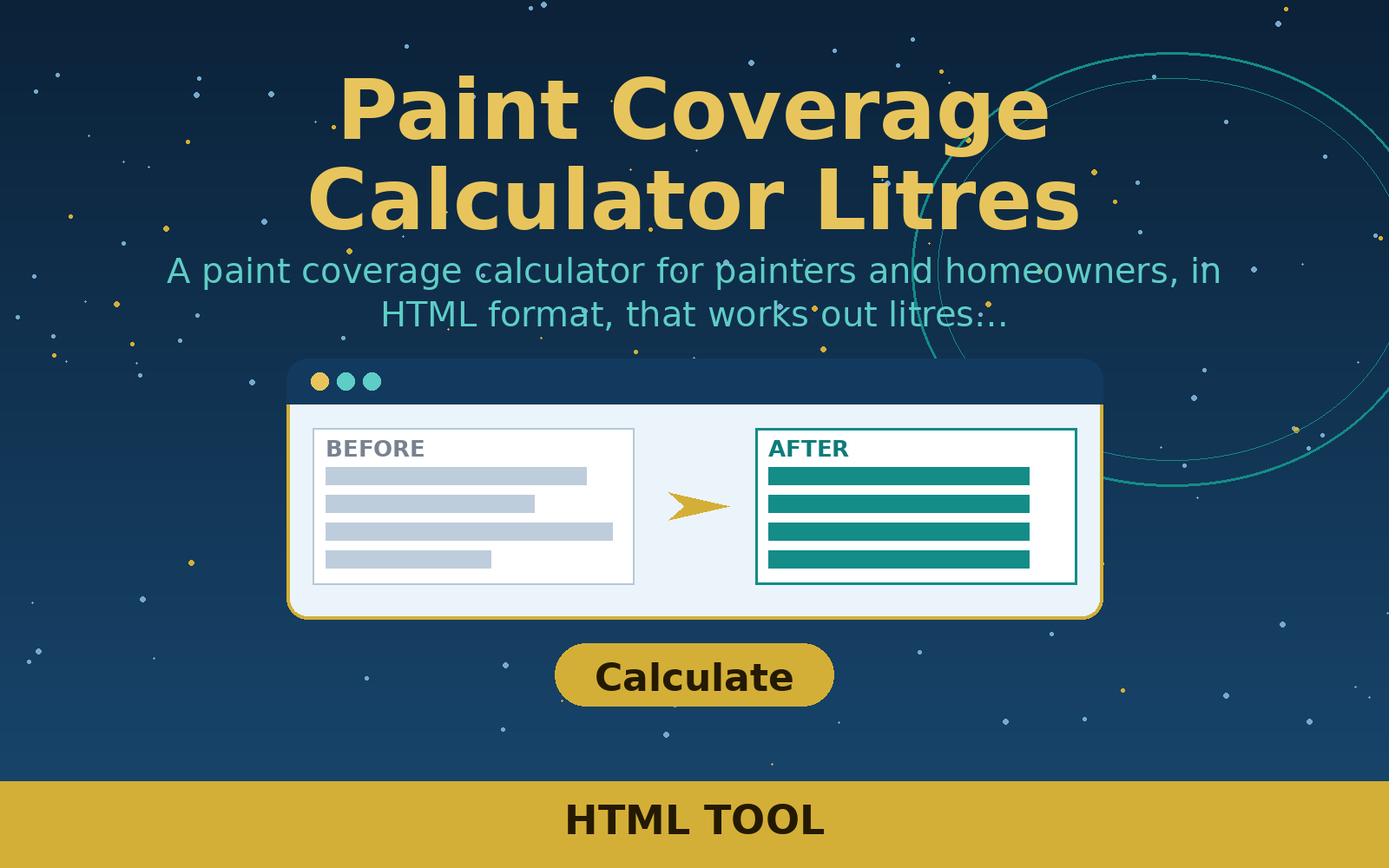 Free Paint Coverage Calculator Litres (HTML)