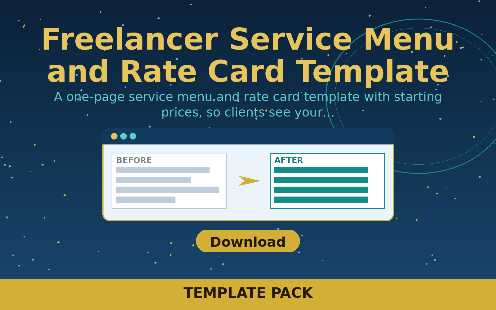 Free Freelancer Service Menu and Rate Card Template (pdf/Word)