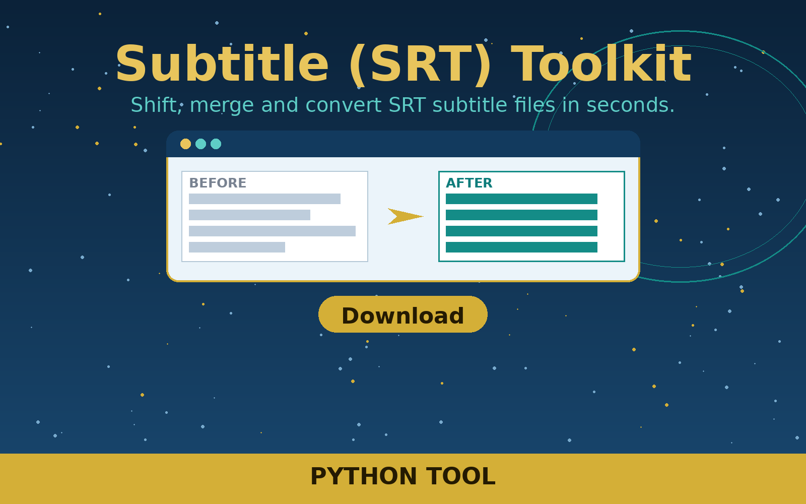 Free Subtitle (SRT) Toolkit (Python Tool)